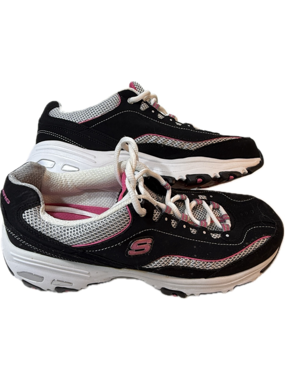 Skechers D Lites Womens Size 11 Black Pink Athletic Walking Shoes Sneakers - Picture 5 of 7